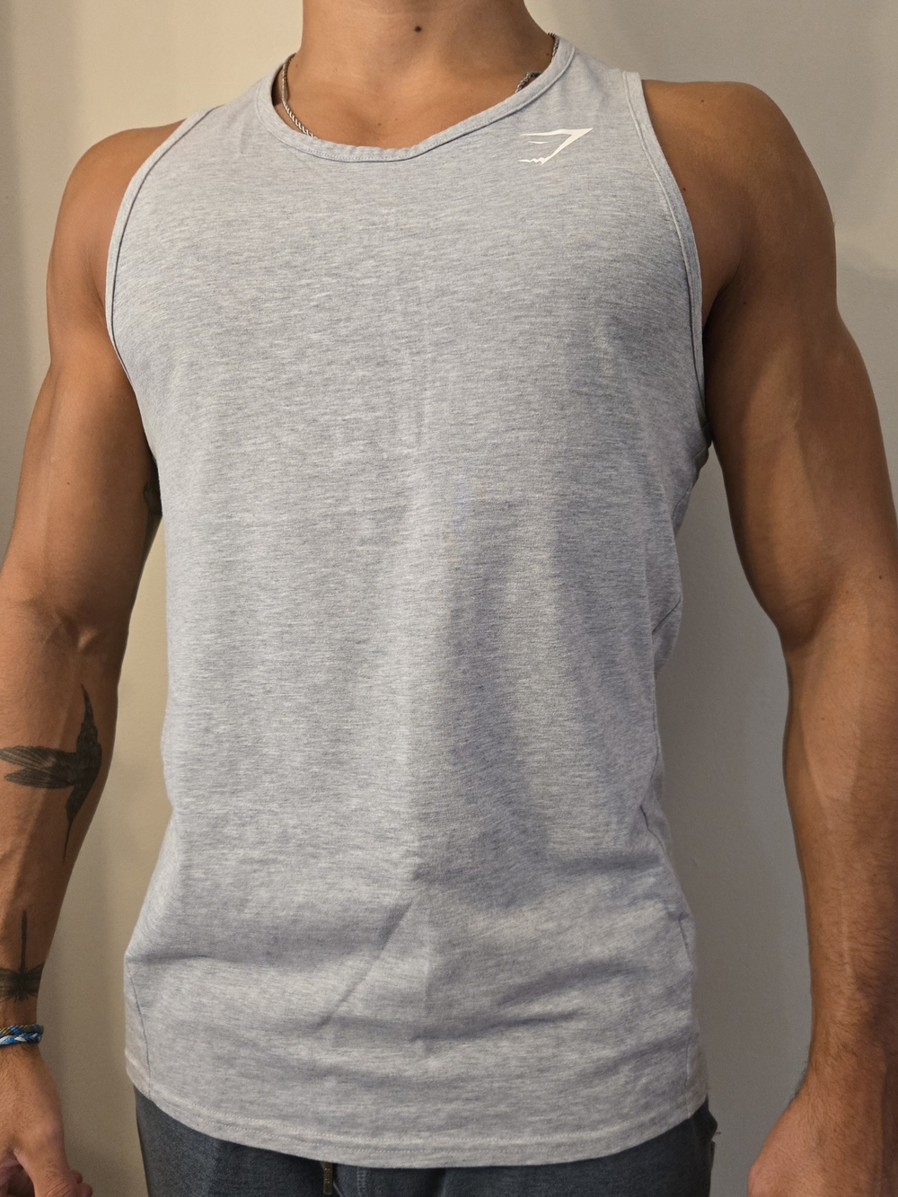 Gymshark Men’s Heather Light Gray Muscle Tank